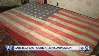 Volunteers at the jenison historical museum made a rare discovery one
day while organizing their office -- two antique american flags. (may
2, 2017)