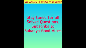 ICSE BIOLOGY Specimen Paper 2021 for Class 10 | ICSE SEMESTER 1 Exam Solved MCQ Question 1a #shorts