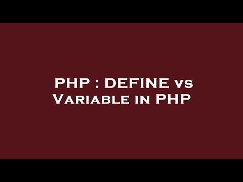 PHP : DEFINE
