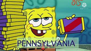 Spongebob Squarepants Usa States Portrayed