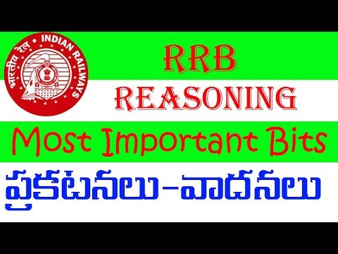 RRB Group D Reasoning Prakatanalu Vadanalu in Telugu Part 2 For All Railway Exams