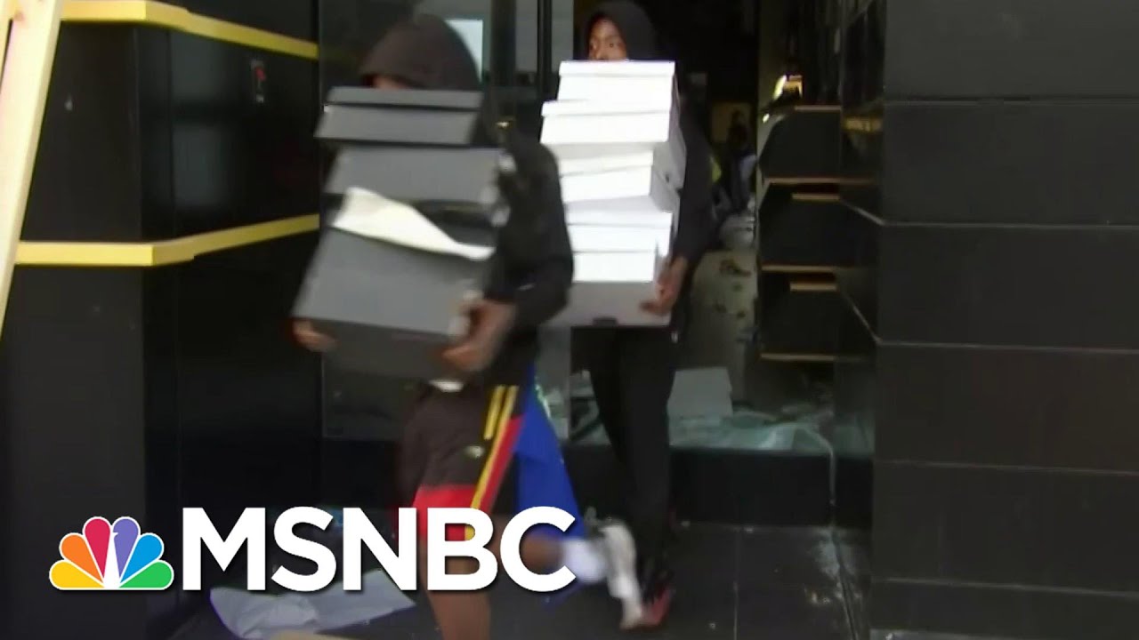 Chaos Erupts As Police Descend On Looters In Santa Monica | MSNBC