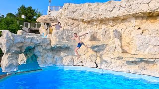 🗿 Rock Jump 😬 Water Slide 💦 at Aquaréna Mogyoród 🇭🇺