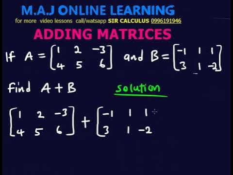 SIMPLE TRICKS TO ADD 2×2 MATRICES (MSCE LESSONS) - YouTube