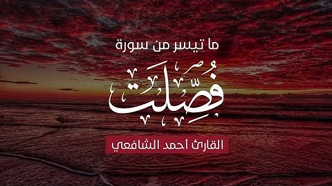 تلاوة في غاية الجمال من ما تيسر من سورة فصلت أحمد الشافعي | Surat Fussilat