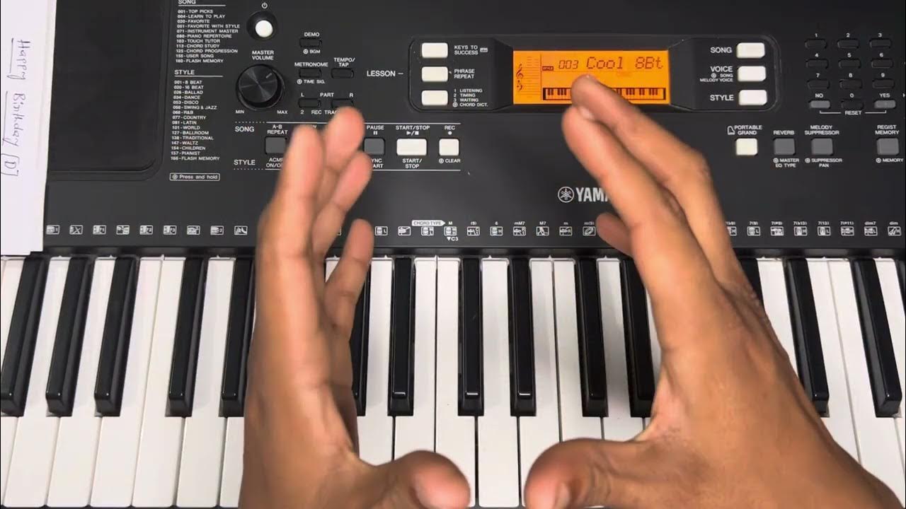 Keyboard lesson no 3.1 How to set background music for songs in