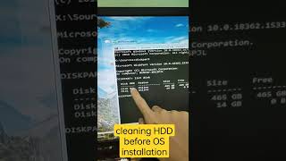easy-cleaning hdd before os installation [cmd-diskpart]; just press shift f10 to pullup cmd #shorts