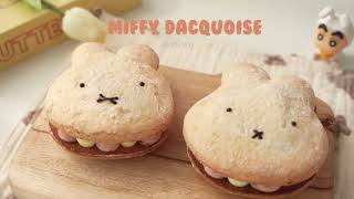 귀여운 미피 다쿠아즈 만들기 I Miffy dacquoise Recipe I Home baking Vlog