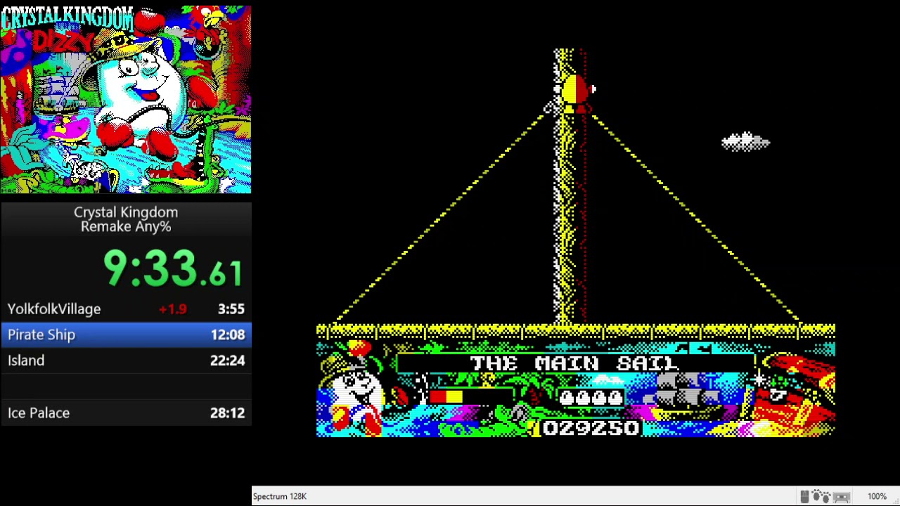 Crystal Kingdom Dizzzy (2017 Remake) for ZX Spectrum speedrun in 