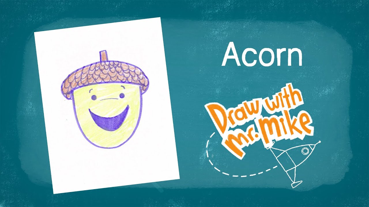 Draw an Acorn - Easy Step-by-Step For Kids!