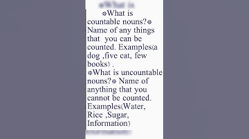 What is countable and uncountable nouns?