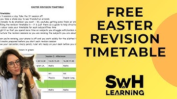 Free Easter Revision Timetable From SwH Learning