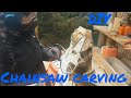 Мишка в бревне. Карвинг бензопилой. Chainsaw carving a bear in log.