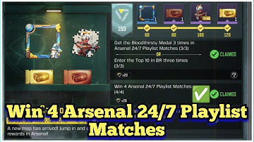 Call Of Duty Mobile Win 4 Arsenal 24/7 Playlist Matches Task Complete