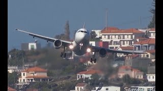 INTENSE breathtaking landing || Crazy Bumpy Approach A320 || Madeira