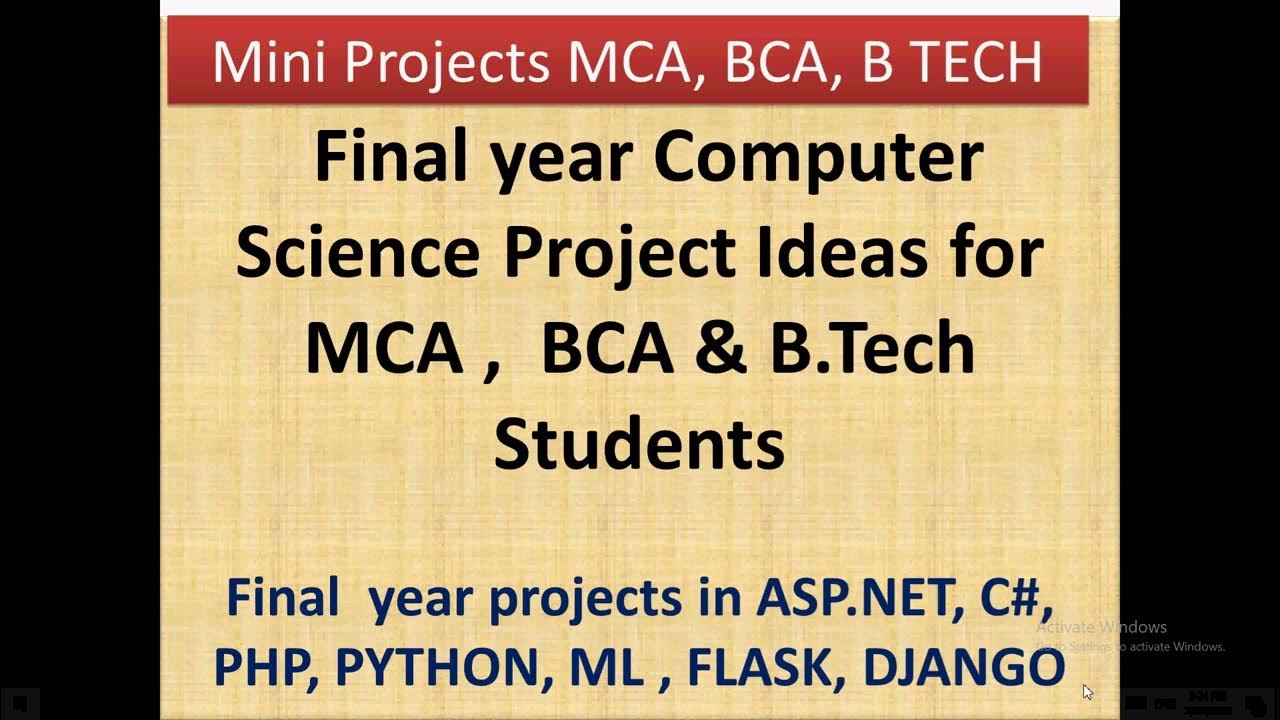 Final year Computer Science Project Ideas for MCA , BCA & B.Tech ...