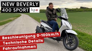 2021 Piaggio Beverly 400 Sport hpe / Acceleration 0100 and technical details