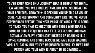This twin flame/soulmate has been living a parallel life – but now, you're ready to meet.