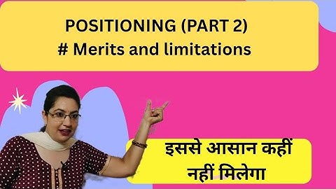 Positioning Part 2 | Advantages & Limitations of Positioning in Rural Marketing | BBA B.Com MBA