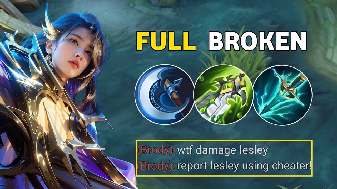 Lessy Battle WTF DAMAGE!! BEST 1 HIT BUILD LESLEY 2024 (recommended build and emblem ...