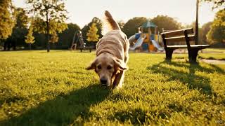 Golden Retriever Running in Park | Natural Canine Joy (Free to Use) screenshot 5