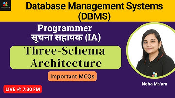 DATABASE MANAGEMENT SYSTEMS | DBMS | THREE SCHEMA ARCHITECTURE | PROGRAMMER | IA | NEHA MA