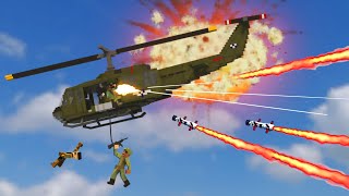 Realistic Helicopter Shootdowns & Crashes with Ragdolls 5 😱 Teardown