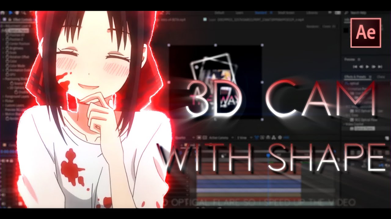 TUTORIAL ZOOM OUT 3D CAMERA WITH SHAPE || AFTER EFFECTS AMV - YouTube