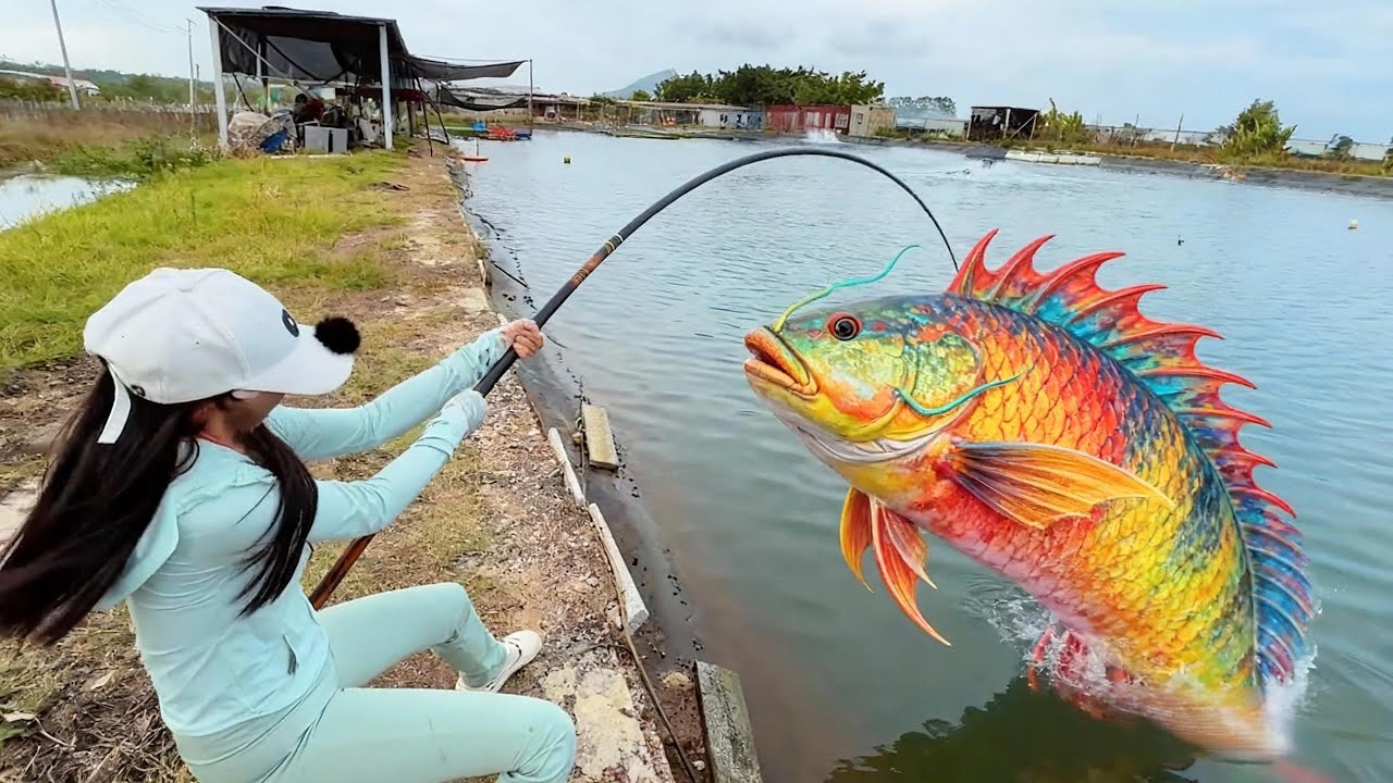 美女挑戰傳說級怪魚，釣竿都拉斷了！接吻魚、月亮魚、地圖魚……這些聽都沒聽過的魚，到底長啥樣？【女钓友微微】