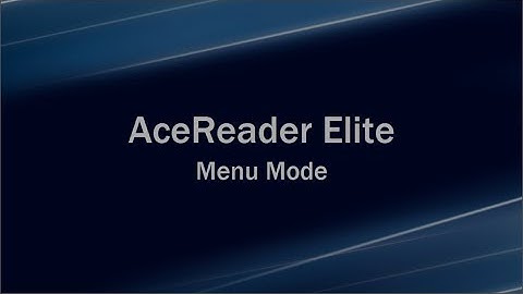 AceReader Elite (speed reading software) - Menu Mode