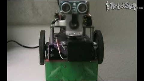 Parallax PING Ultrasonic Distance Sensor Mounted On Boe Bot Mobile Wheeled Robot by RobotShop.com