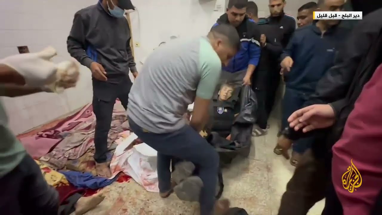 المشاهد الأولى للأجانب الذين تم اغتيالهم من قبل جيش الاحتلال في قطاع غزة