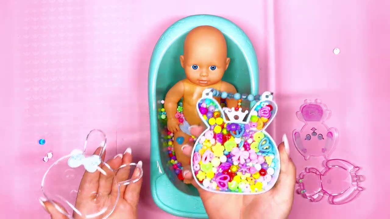 Colorful Doll Bath with Rainbow Candy | Oddly Satisfying Visuals