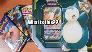 Opening Pokemon Eevee and Snorlax Tag Team GX tin with some team up booster packs!