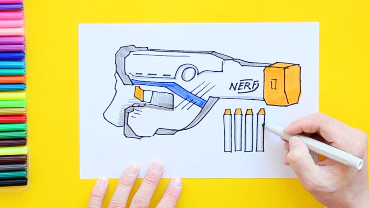 How to draw Nerf Logo 