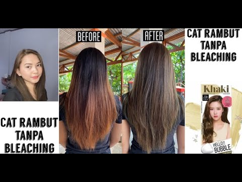 HELLO BUBBLE ASH  KHAKI BROWN Cat  Rambut  Sendiri Tanpa  