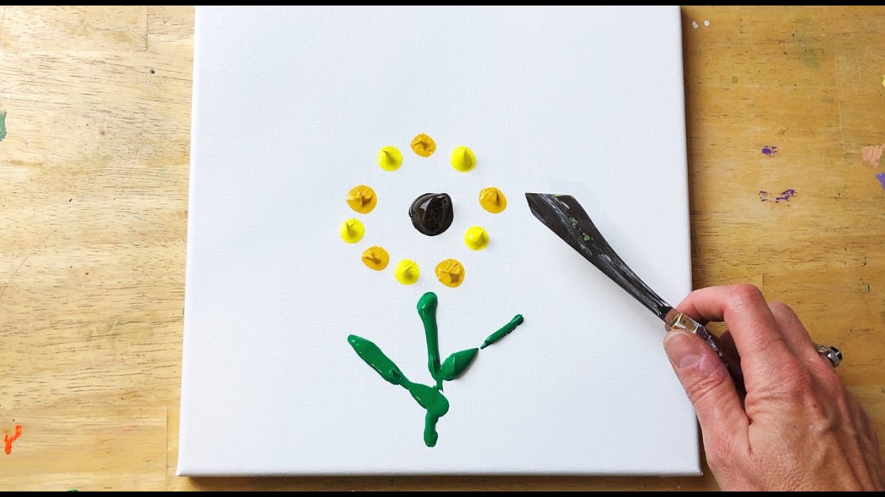 Art tutorials for kids. Easy sunflower acrylic painting tutorial for kids.  Watch full detailed tutorial here -   Art, By Nimmy's Art