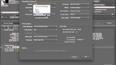 Adobe After Effects CS5 Tutorials - Render & Output, Render Settings Part No.1