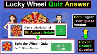 Lucky Wheel Quiz Answers | Roda Da Sorte Quiz | Videoquizstar screenshot 1