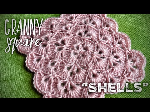 Супер Узор Для Вязания Крючком: Бабушкин Квадрат Ракушками!!! Shells Granny Square