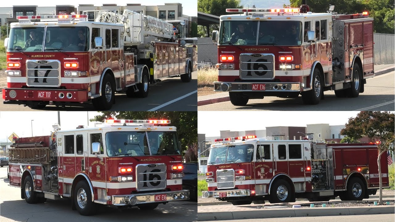 *FIRE* Alameda County Fire Dept. Engine 17, Truck 17 & Engine 16 ...
