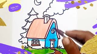 Easy draw a house | how to draw a house
