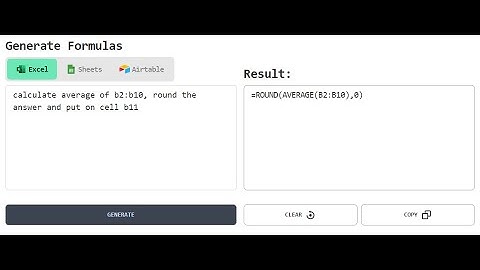 Generate Excel, Sheets and Airtable formula with AI https://gptexcel.uk #excel #ai
