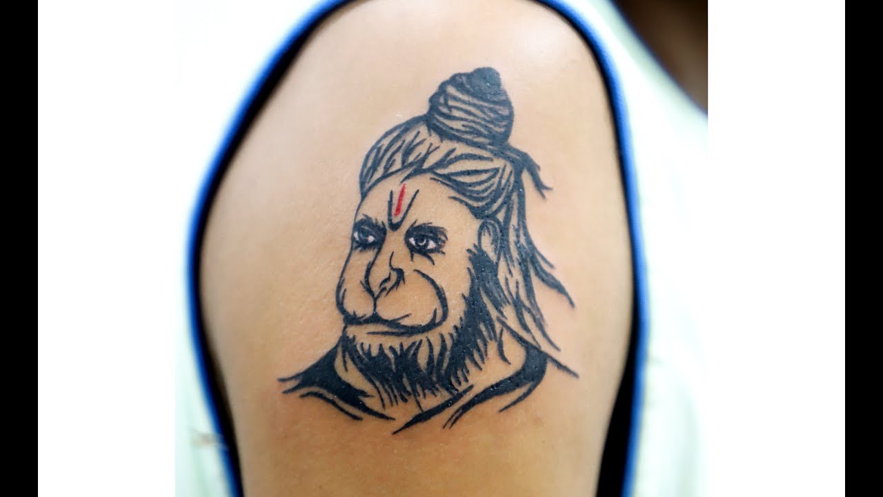 Temporary Tattoowala Hanuman Ji with Tiger Tattoo Men and Women Waterp –  Temporarytattoowala