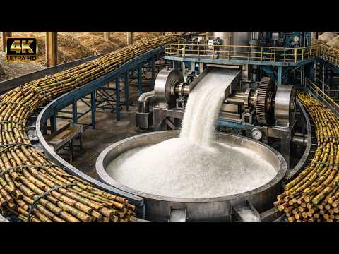Inside a Massive Sugar Factory: From Raw Sugarcane to Refined White Sugar | Full Process