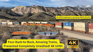 One Incredible Video Featuring Four Amazing Trains in a Row, Completely Unedited in Stunning 4K UHD!