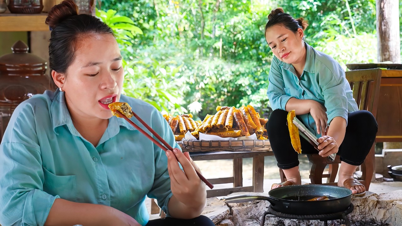 Proses Membuat Lumpia Goreng Renyah untuk Dijual di Pasar + Saus Homemade Lezat