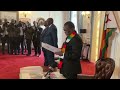President Mnangagwa, swearing in the Honourable Chief Justice and Deputy Chief Justice this morning.