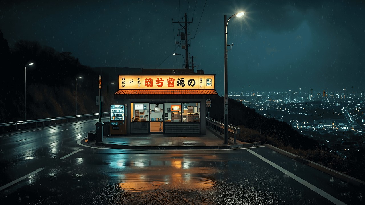 Osaka Beneath the Fading Rain 🌧️ — via 90s Lofi Peaceful Night Flow | 4K