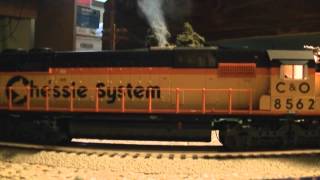 MTH Chessie System EMD SD50 Engine Pulling Coal Train
